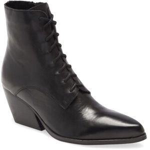 JC Kela-Lu Black Leather Lace Up Boots
